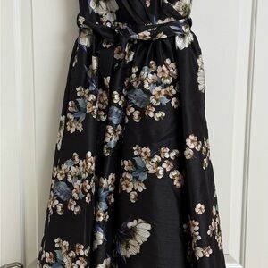 eShakti Black formal Dress with Floral Accents